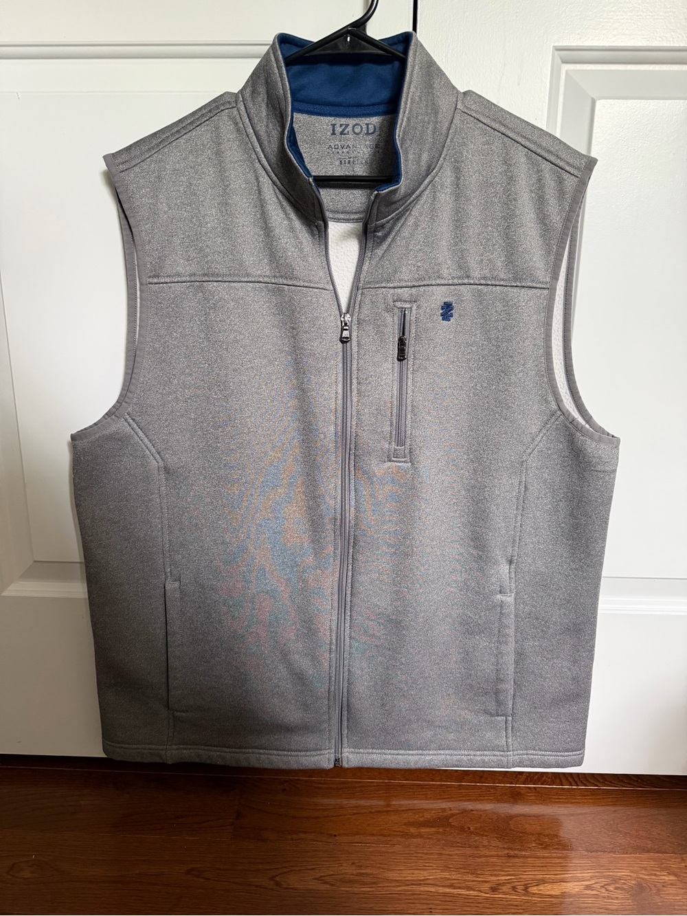 IZOD Advantage Performance Fleece Vest Men’s Large Gray Full Zip Like New